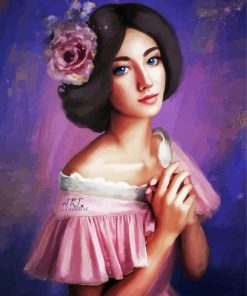 Beautiful Pink Lady In Dress Diamond Painting