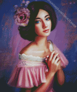 Beautiful Pink Lady In Dress Diamond Painting