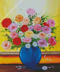 Beautiful Floral Vase Diamond Painting