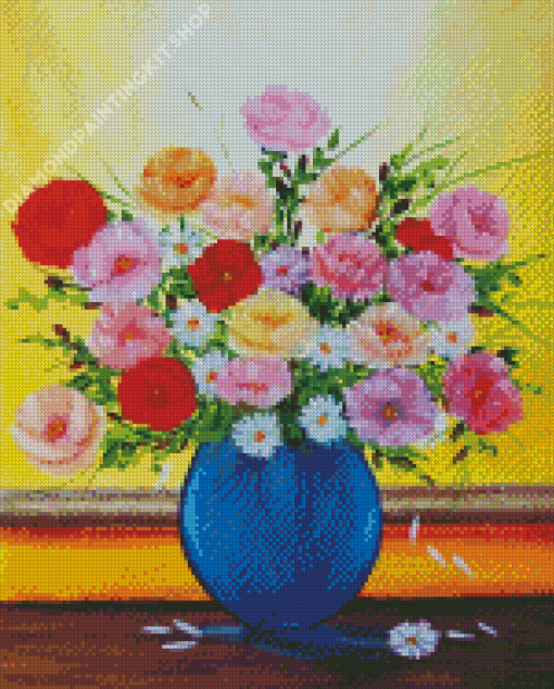 Beautiful Floral Vase Diamond Painting