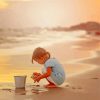 Beautiful Kid On The Beach Diamond Painting