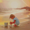 Beautiful Kid On The Beach Diamond Painting