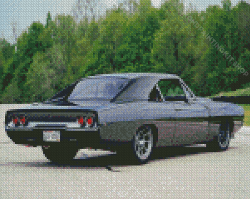 Black 1968 Dodge Charger Car Diamond Painting