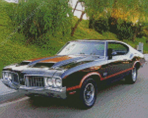 Black 442 Car Diamond Painting