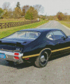 Black Oldsmobile 442 Car Diamond Painting