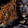 Black Woman With Leopard Diamond Painting