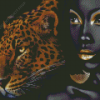 Black Woman With Leopard Diamond Painting