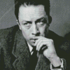 Black And White Albert Camus Diamond Painting