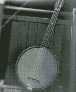 Black And White Banjolele Diamond Painting