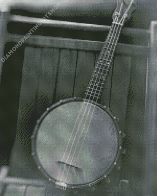 Black And White Banjolele Diamond Painting