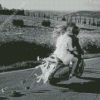 Black And White Couple On Motorbike Diamond Painting