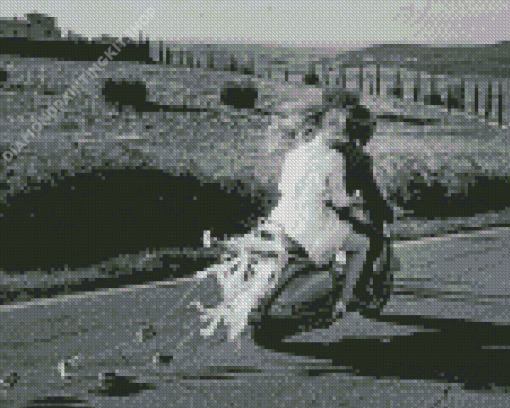 Black And White Couple On Motorbike Diamond Painting