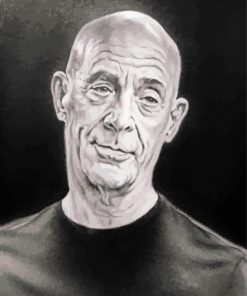 Black And White Jk Simmons Art Diamond Painting