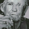 Black And White Keith Richards Diamond Painting