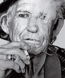 Black And White Keith Richards Diamond Painting