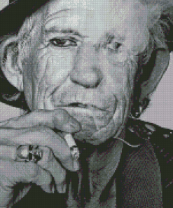 Black And White Keith Richards Diamond Painting