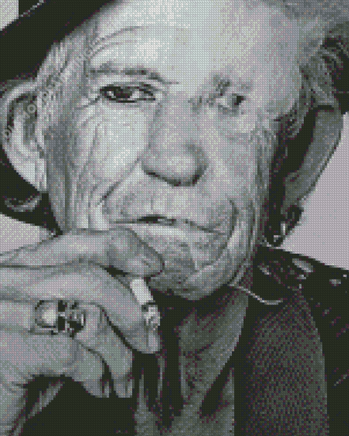 Black And White Keith Richards Diamond Painting