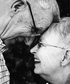 Black And White Old Man And Woman Diamond Painting