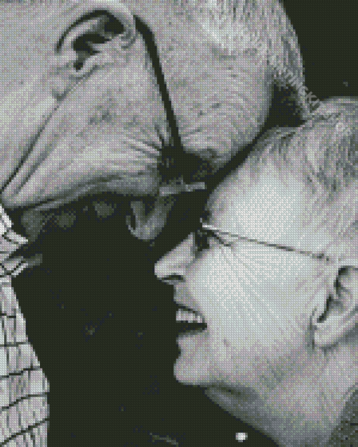 Black And White Old Man And Woman Diamond Painting