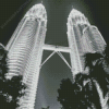 Black And White Twin Tower Diamond Painting