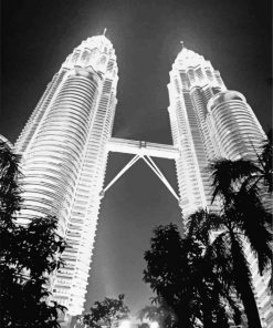 Black And White Twin Tower Diamond Painting