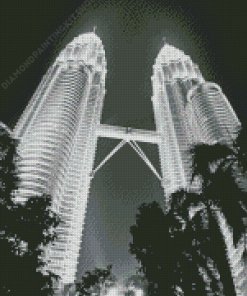 Black And White Twin Tower Diamond Painting