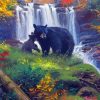 Black Bear Falls Landscape Diamond Painting