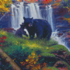 Black Bear Falls Landscape Diamond Painting