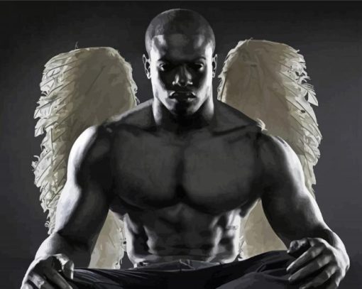 Black Male Angel Diamond Painting