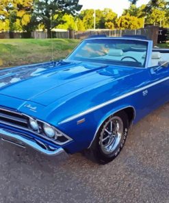 Blue 1969 Chevy Chevelle Diamond Painting