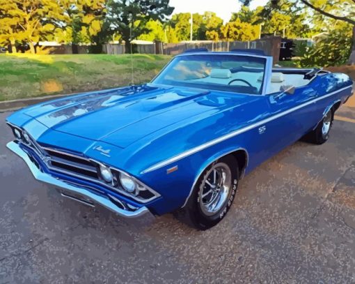 Blue 1969 Chevy Chevelle Diamond Painting