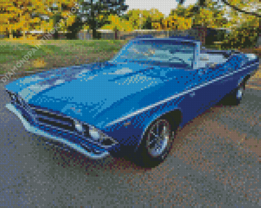 Blue 1969 Chevy Chevelle Diamond Painting