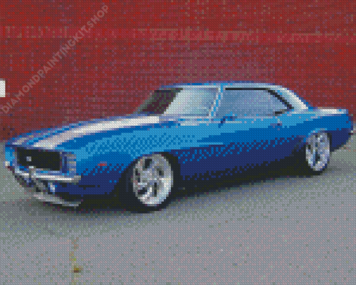 Blue 69 Camaro Diamond Painting