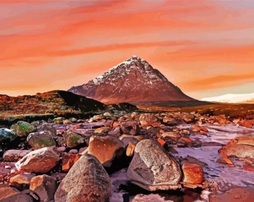 Buachaille Etive Mor Sunset Diamond Painting