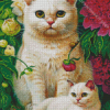 Cat With Her baby Yana Movchan Diamond Paintings