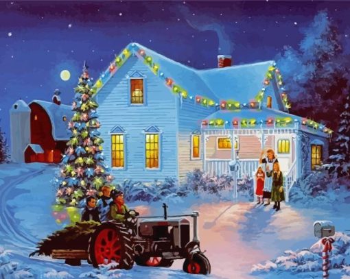 Christmas Winter Farm Diamond Painting