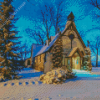 Church In Winter Diamond Painting