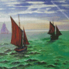 Claude Monet Boats In Sea Diamond Painting