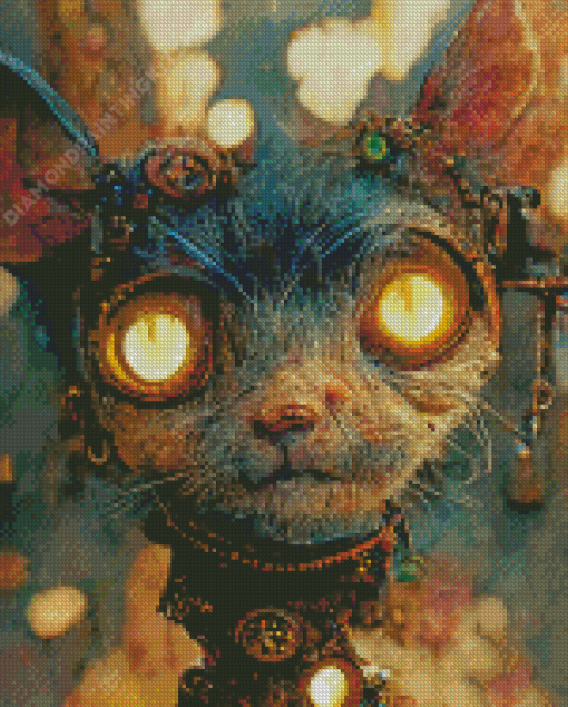 Close Up Steampunk Rabbit Diamond Painting