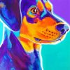 Colorful Black And Tan Coonhound Diamond Paintings