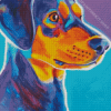 Colorful Black And Tan Coonhound Diamond Paintings