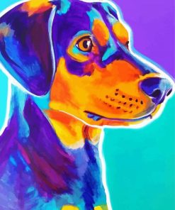 Colorful Black And Tan Coonhound Diamond Paintings