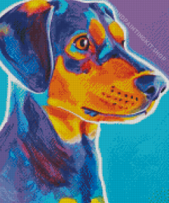 Colorful Black And Tan Coonhound Diamond Paintings