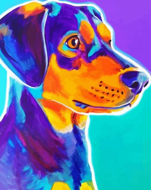 Colorful Black And Tan Coonhound Diamond Paintings