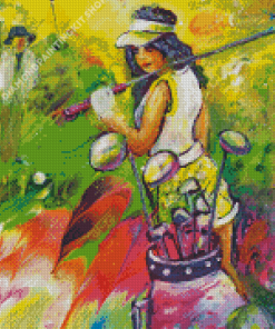 Colorful Golf Lady Diamond Painting