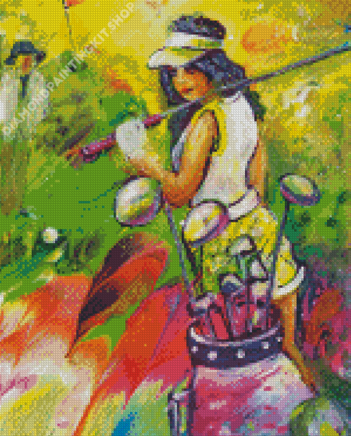 Colorful Golf Lady Diamond Painting