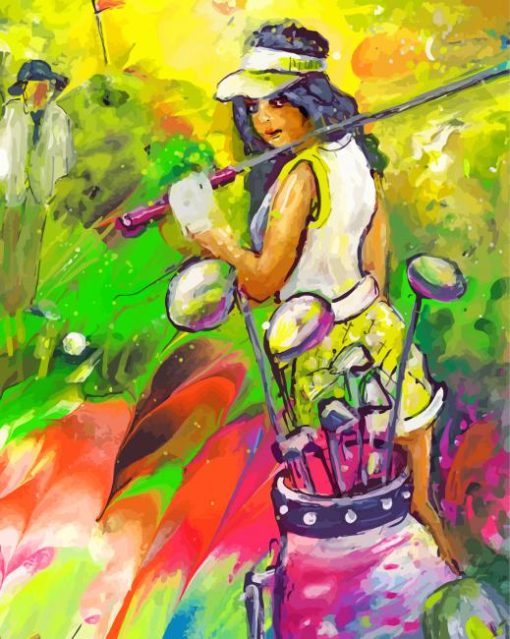 Colorful Golf Lady Diamond Painting