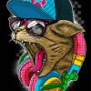 Cool Cat With Headphones Diamond Painting