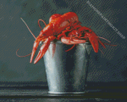 Crayfish In Small Bucket Diamond Painting