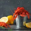 Crayfish With Lemons Diamond Painting